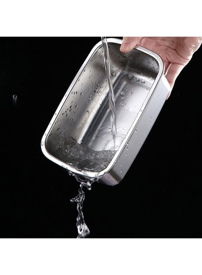 طقم أوعية حفظ طعام ستانلس ستيل محكمة الغلق 5 قطع | علب تخزين طعام فاخرة من الفولاذ المقاوم للصدأ Food Grade BPA Free | صالحة للميكروويف والفرن والفريزر وغسالة الأطباق | أغطية سيليكون مانعة للتسرب 360° | تصميم متداخل موفر للمساحة | مقاومة للتآكل والروائح والبقع | سعات متعددة 2200 / 2000 / 1500 / 1200 / 600 مل - Image 5